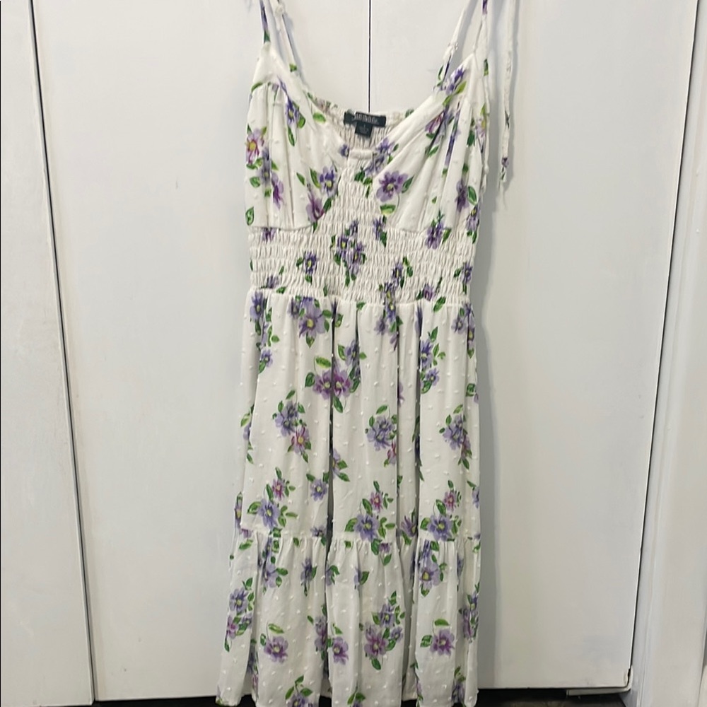 Floral White and Purple Dress